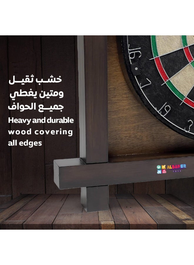 البدر لوحة رمي سهام احترافية بشعيرات مع مواصفات البطولة الرسمية، مجموعة لوحة رمي السهام قابلة للاستخدام مع 6 سهام بطرف معدني، لوحة رمي السهام الداخلية التراثية الكلاسيكية من البادر - Image 3